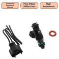 DeatschWerks Universal 2400cc Single Fuel Injector / 34mm Length / 14mm O-Ring Seals