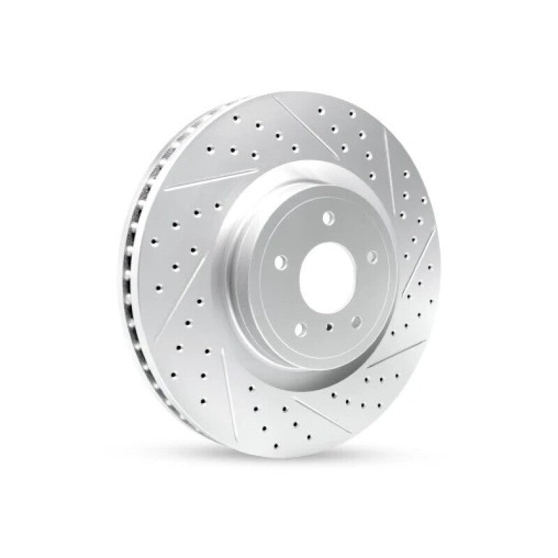 R1 08-20 Subaru WRX Sti Rear Right Drilled & Slotted Geo-Carbon Rotor