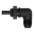 DeatschWerks 10AN Male Flare Bulkhead to 3/8in Hose Barb 90-Degree