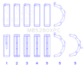 King Engine Bearings Ford V8 4.6L/5.4L SOHC Coated (Size .026) Crankshaft Main Bearings (Set of 5)