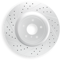 R1 04-15 Mazda 3 Front Right Drilled & Slotted Geo-Carbon Rotor