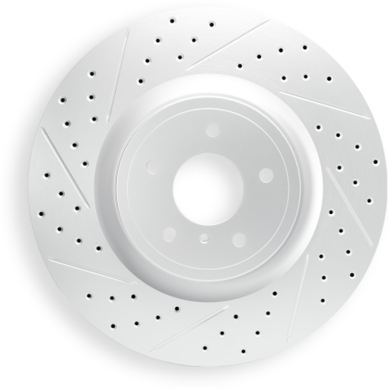 R1 04-15 Mazda 3 Front Right Drilled & Slotted Geo-Carbon Rotor